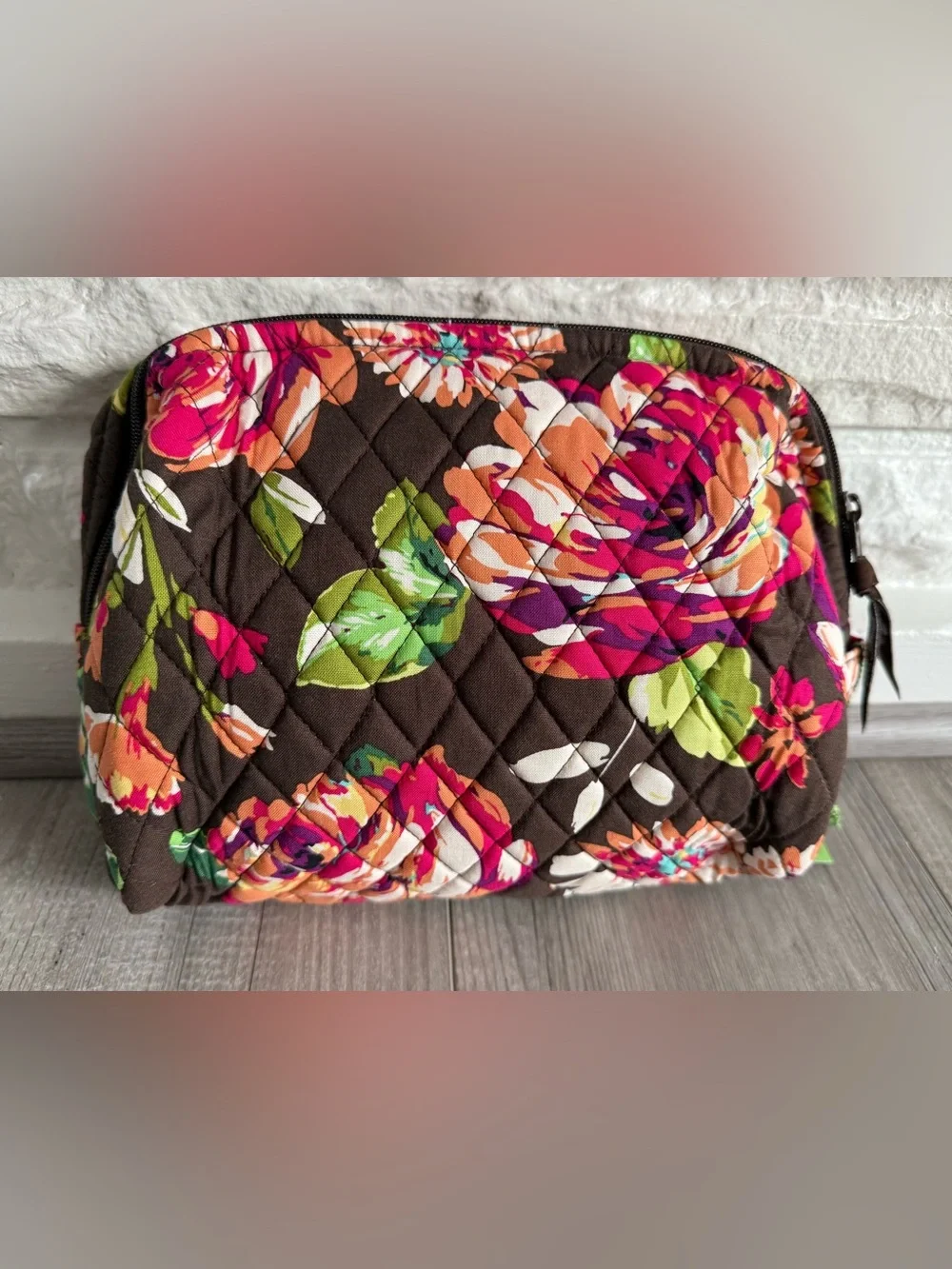 Vera Bradley Large Cosmetic Bag in English Rose NWT